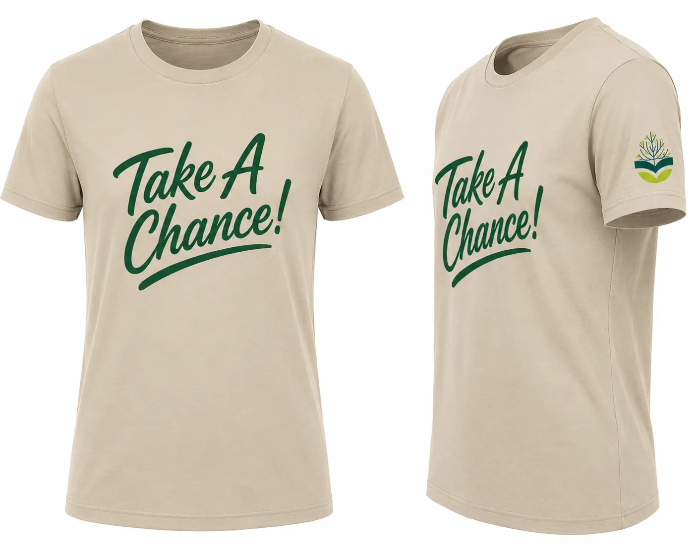 RegenRoots crew neck T-shirt with front and shoulder design
